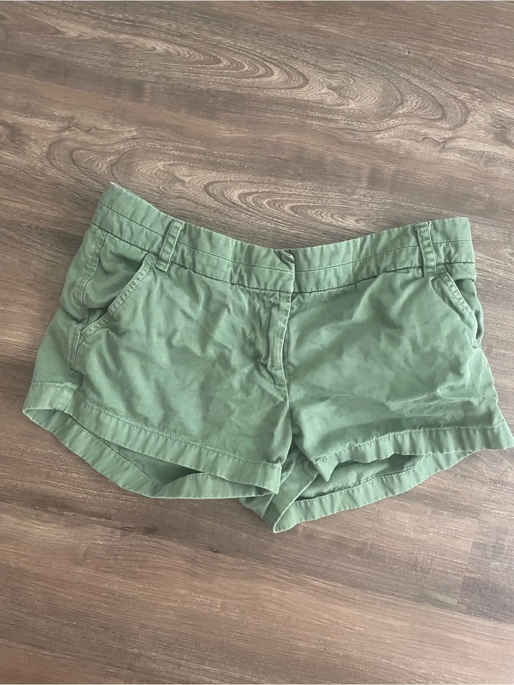 J. Crew Dark Green Cotton chino Shorts